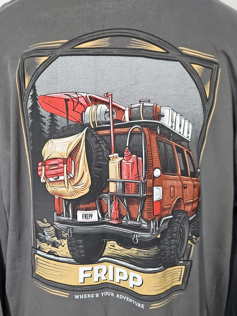 FRIPP Off-Road SUV Graphic Tee - Gray with Red & Tan Accents